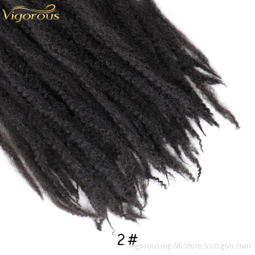 Hot selling afro kinky bulk twist marley braiding pre twisted braids faux locks crochet braid synthetic hair extension